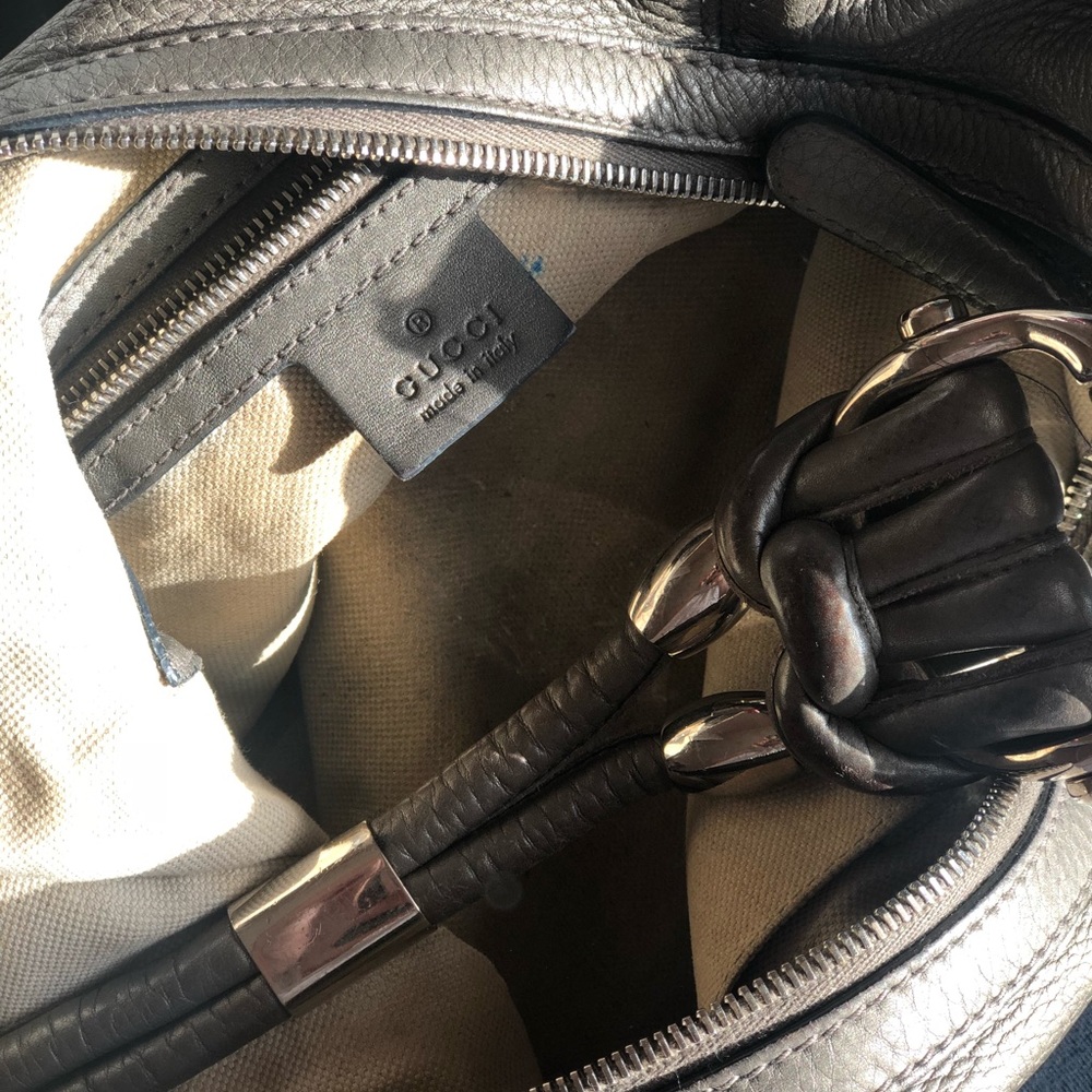 Gucci grey Natalie horse bit hobo, bamboo tassel. - Picture 6 of 7